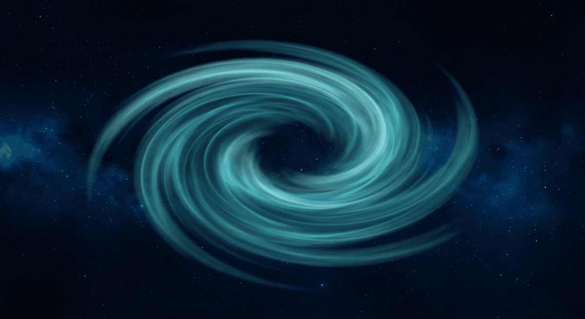 Cosmic wind spiral representing the Upepo Ecosystem